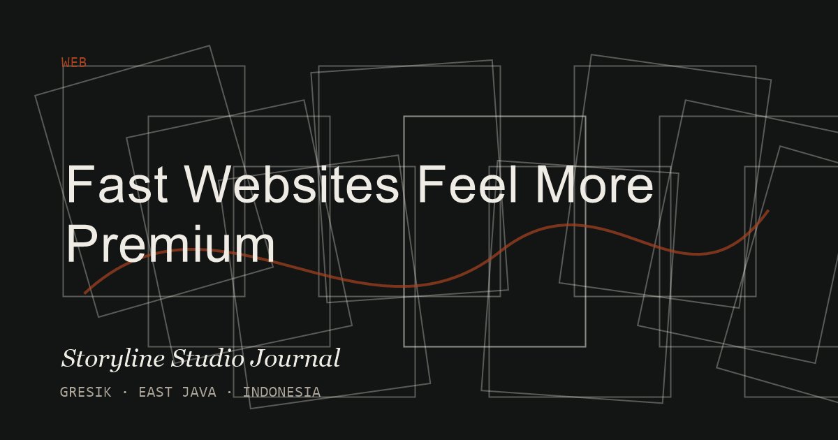 Dark web development poster for an article about performance and premium experience
